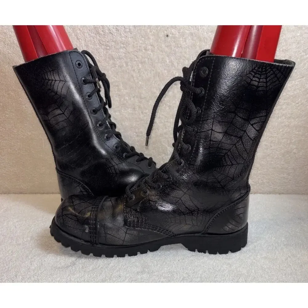 Underground Spider WebCommando Leather Boot-Steel Cap Men Size 8.5